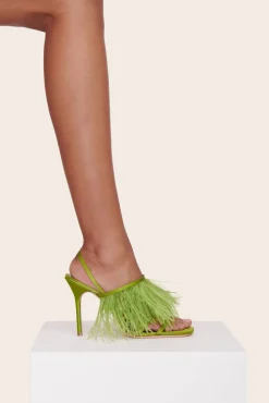 STAUD - ANISE FEATHER HEEL ACID GREEN