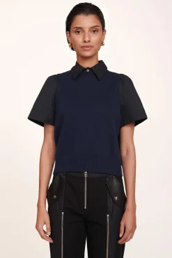 STAUD - ARYA TOP NAVY BLACK