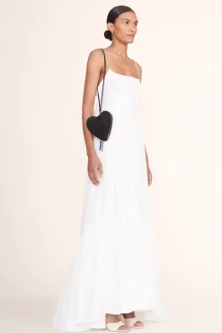 STAUD Bridal Accessories- BEADED HEART CLUTCH BLACK