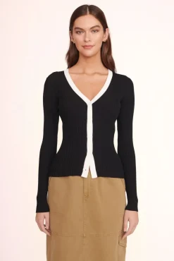 STAUD - CARGO SWEATER BLACK BLACK WHITE