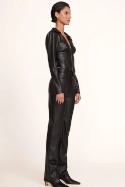 STAUD - CHISEL PANT BLACK VEGAN LEATHER