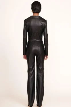 STAUD - CHISEL PANT BLACK VEGAN LEATHER