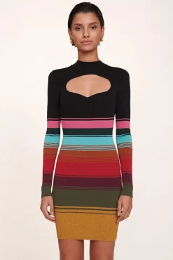 STAUD - CLARA DRESS MOSAIC STRIPE