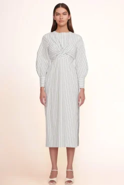 STAUD - CROSSHILL DRESS MOSS STRIPE