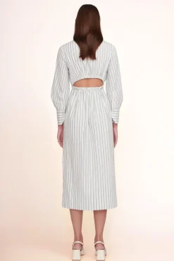 STAUD - CROSSHILL DRESS MOSS STRIPE