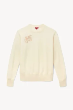 STAUD Pet Sweats & Knits- CUSTOM CASHMERE CREWNECK SWEATER CREAM