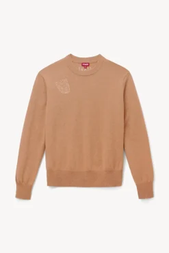 STAUD Pet Sweats & Knits- CUSTOM CASHMERE CREWNECK SWEATER CAMEL