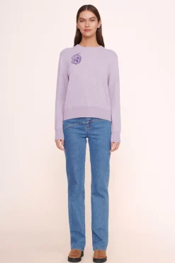 STAUD Pet Sweats & Knits- CUSTOM CASHMERE CREWNECK SWEATER LAVENDER