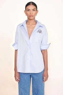 STAUD Pet Ready To Wear- CUSTOM CLASSIC OVERSIZED SHIRT OXFORD BLUE