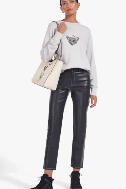 STAUD Pet Handbags- CUSTOM SHIRLEY LEATHER BAG CREAM