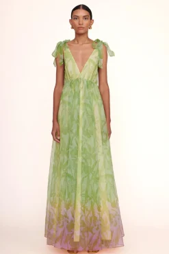 STAUD - DANDELION DRESS LIME/MAGENTA WILDFLOWERS LIME MAGENTA WILDFLOWERS