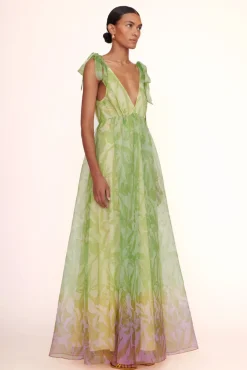 STAUD - DANDELION DRESS LIME/MAGENTA WILDFLOWERS LIME MAGENTA WILDFLOWERS