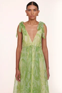 STAUD Occasion Dresses- DANDELION DRESS LIME/MAGENTA WILDFLOWERS LIME MAGENTA WILDFLOWERS