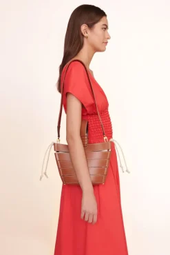 STAUD - DIAMOND MINI TOTE TAN CREAM