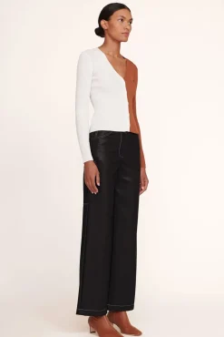 STAUD - DOMINO PANT VEGAN LEATHER BLACK