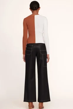 STAUD - DOMINO PANT VEGAN LEATHER BLACK