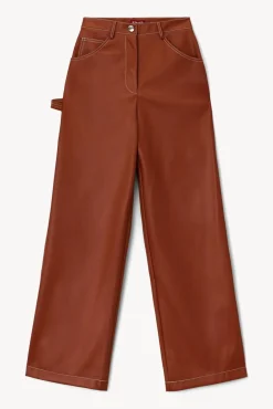STAUD - DOMINO PANT WHISKEY VEGAN LEATHER