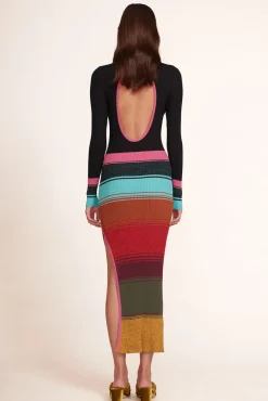 STAUD - EDNA DRESS MOSAIC STRIPE