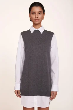 STAUD - FERN DRESS GREY WHITE