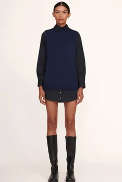 STAUD - FERN DRESS NAVY BLACK