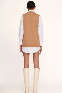 STAUD - FERN DRESS TAN WHITE