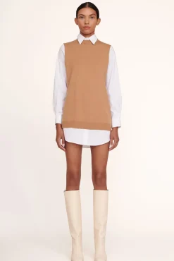 STAUD - FERN DRESS TAN WHITE