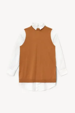 STAUD - FERN DRESS TAN WHITE