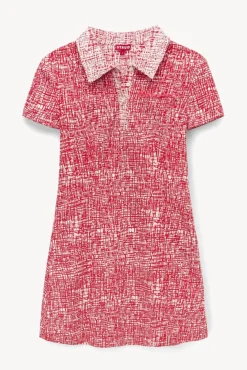 STAUD - FLYING DRESS PAPAYA CROSSHATCH