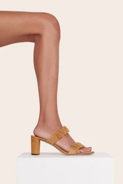 STAUD - FRANKIE RUCHED SANDAL CASHEW SUEDE