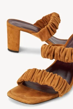 STAUD - FRANKIE RUCHED SANDAL CASHEW SUEDE