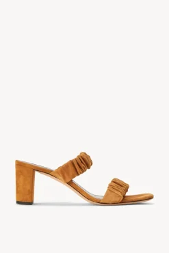 STAUD - FRANKIE RUCHED SANDAL CASHEW SUEDE