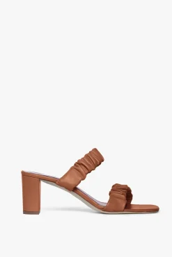 STAUD - FRANKIE RUCHED SANDAL TAN