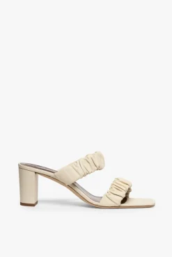 STAUD - FRANKIE RUCHED SANDAL CREAM