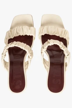 STAUD - FRANKIE RUCHED SANDAL CREAM