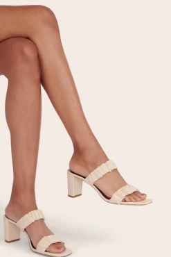 STAUD - FRANKIE RUCHED SANDAL CREAM