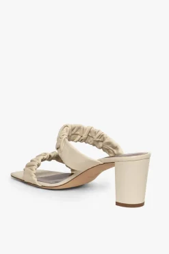 STAUD - FRANKIE RUCHED SANDAL CREAM