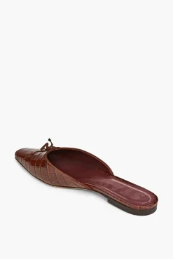 STAUD - GINA MULE BROWN CROC EMBOSSED