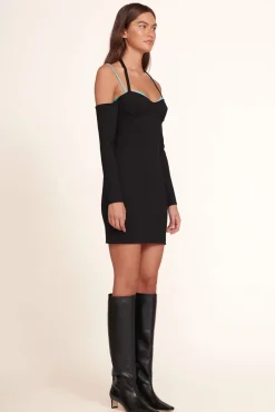 STAUD - GRAPHITE DRESS BLACK CRYSTAL WATERS