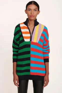 STAUD - HAMPTON SWEATER CABANA STRIPE MULTI