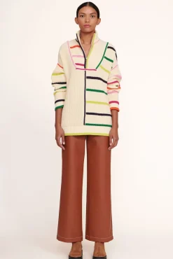 STAUD - HAMPTON SWEATER CREME RAINBOW MULTI