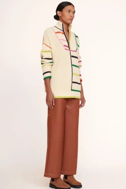 STAUD - HAMPTON SWEATER CREME RAINBOW MULTI