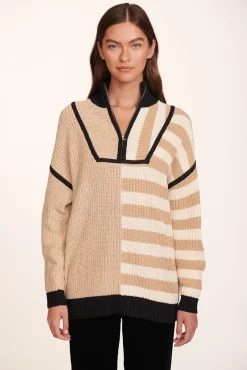 STAUD - HAMPTON SWEATER SAHARA STRIPE