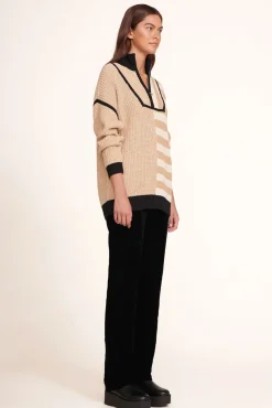 STAUD - HAMPTON SWEATER SAHARA STRIPE