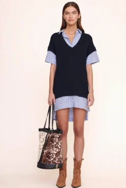 STAUD - HENRI BUCKET TOTE MIXED HAIRCALF