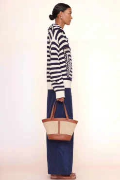 STAUD - HENRI PETITE RAFFIA TOTE NATURAL TAN