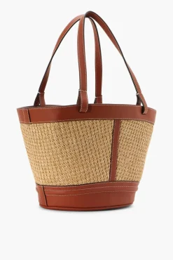 STAUD - HENRI PETITE RAFFIA TOTE NATURAL TAN