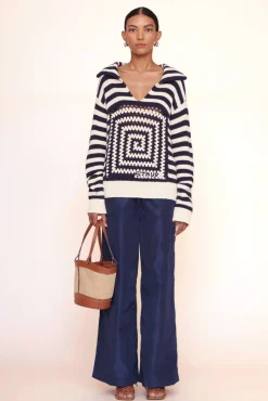 STAUD - HENRI PETITE RAFFIA TOTE NATURAL TAN