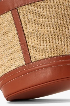 STAUD - HENRI PETITE RAFFIA TOTE NATURAL TAN
