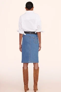 STAUD - HUDSON SKIRT MEDIUM WASH