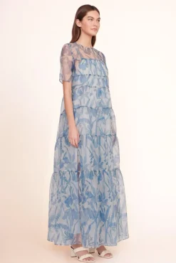 STAUD Occasion Dresses- HYACINTH DRESS SKY WILDFLOWERS